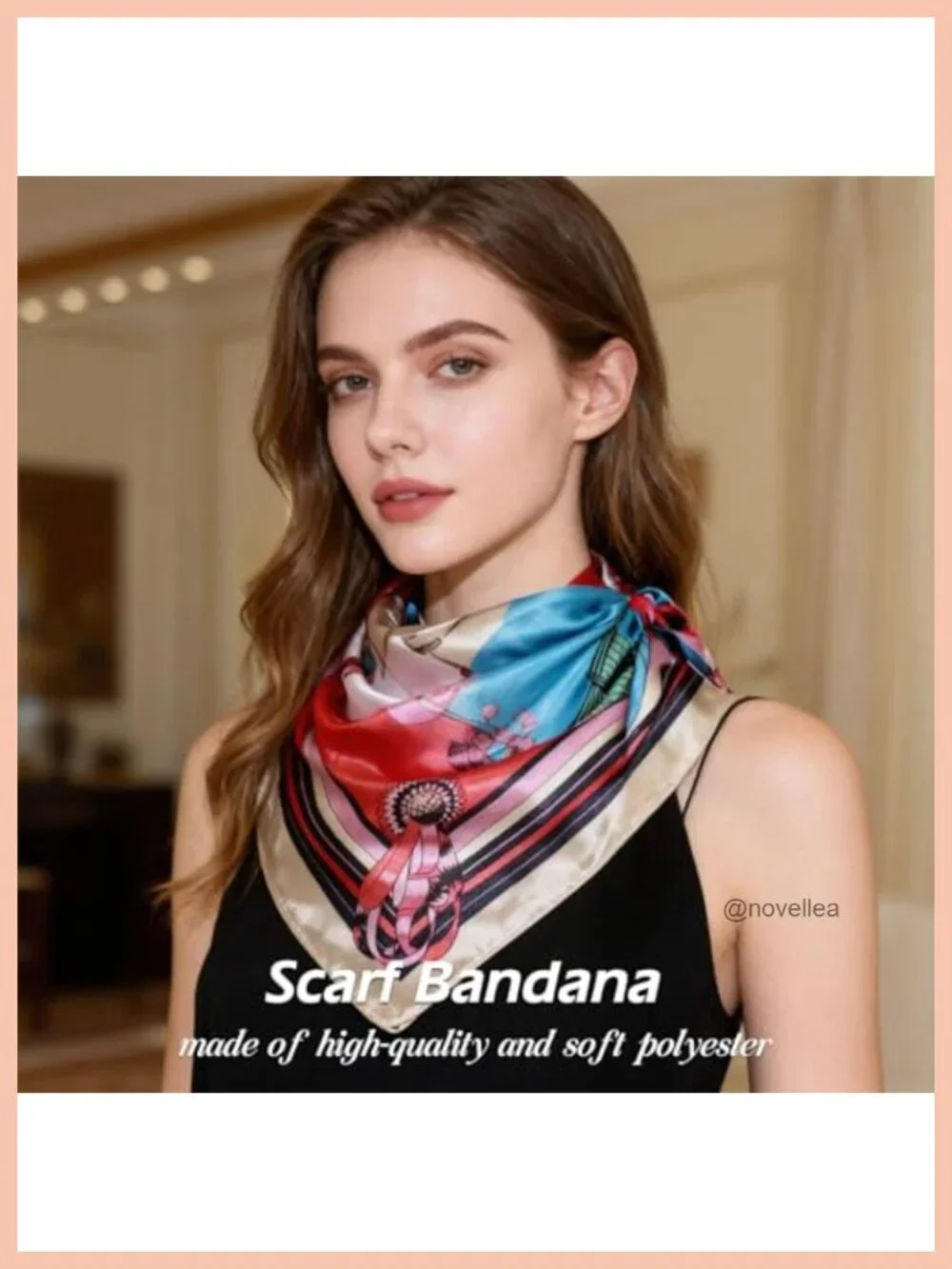 35-inch Silk Head Scarf for Women, 4 Pcs Satin Bandana Square Hair Wraps